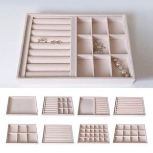 Jewelry Pouches Removable Display Tray Organizer For Putting Ear Studs Earrings Rings Pendant Necklace Storage Box Case