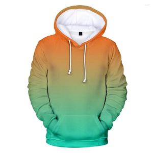 Herrtröjor orange och grön 2022 cap tröjor män/kvinnor anpassade färgglada gradient hoodie mens fasta färg hoody sportkläder