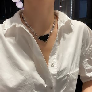 Kadın kolye erkek zincirleri lüks tasarımcı kolye gümüş halat zincir üçgen kolye tasarım partisi hip hop punk kolyeler isimleri ifade mücevherleri