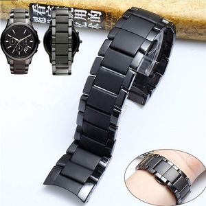 AR1451 AR1452 Ceramic Black Full Strap Band Armband Watch 22mm 24mm Mens280g