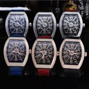 Hela modemän lyxklocka Glod Dial Chronograph Diamond Bezel Iced Out Designer Watches Quartz Movement Sport Wristwatch259s