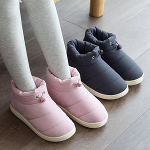 Slippers Snow Boots Plush Warm Ankle For Women Mens Winter Shoes Windproof Lightness Down Couples Female Booties