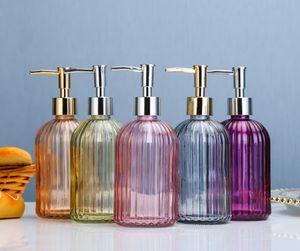 L'ultimo dispenser di sapone liquido per emulsione da 14,2 once diviso in vetro per bottiglia disinfettante per le mani a strisce verticali molte opzioni di colore supporto per logo personalizzato