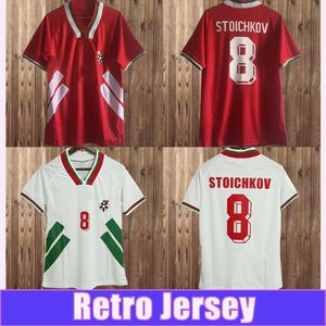 1994 Bulgariens landslag Herr retro fotbollströjor STOICHKOV IVANOV ANDONOV Hemma Vit Borta Fotbollströja Kortärmad