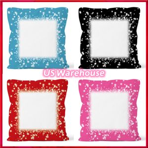 US WAREHOUSE Sublimation blank pillow case Blending Polyester short plush pillow cover heat transfer throw sofa pillowcases Z11