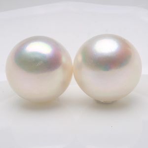 Brincos de garanhão Baroqueonly Genuine Freshwater Big Pearl White Silver Fine Fine Jewelry 13-14mm para mulheres Super Deal EAAC