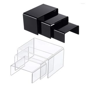 Smyckespåsar 3st/set Cosmetics Acrylic Display Stand Collectible Showcase Doll Toys Storage Rack Shelf Holder