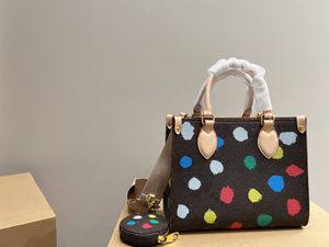 2023Women's shoulder bag Wide shoulder strap Designer graffiti handbag with small wallet