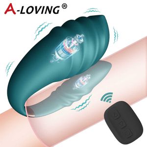 Articoli di bellezza Erotic Wireless Condividiamo Vibe Remote Control U Shape Dildo Vibratore G Spot Clitoride Stimolatore Coppie Giocattoli sexy per adulti per donna