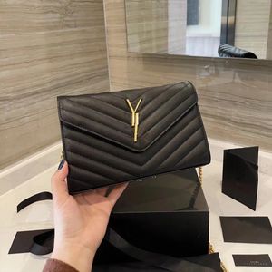 2023 Borse a tracolla Luxurys Borse firmate Catena di metallo Borsa da donna in argento oro nero Borsa in vera pelle Flip Cover Diagonal Messenger Borsa a tracolla