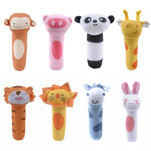 New Baby Rattle Toy Animal Lion Panda Tiger Squeaker Toys Infant Hand Puppet Toddler Enlightenment Plush Dolls