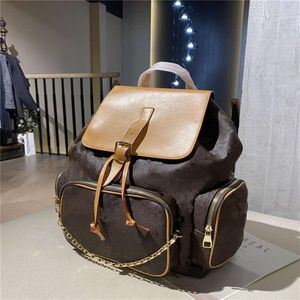 Män kvinnor ryggsäck modeväska lyx bokstav tryck klassisk design solida väskor sträng hinkväska god kvalitet stor kapacitet backpac327r