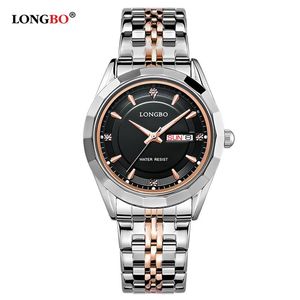 LONGBO Relogio Masculino Luxus Marke Voll Edelstahl Analog Display Datum Quarzuhr Business Uhr Männer Frauen Uhr 801642455