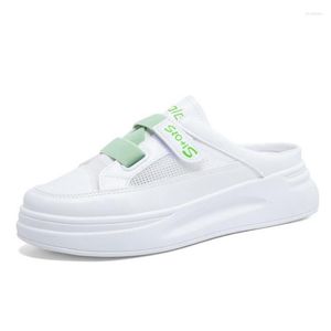 Slippers Small White Shoes Women's 2022 Summer Single Mesh Breathable All-match Sandals Outer Wear Semi-trai