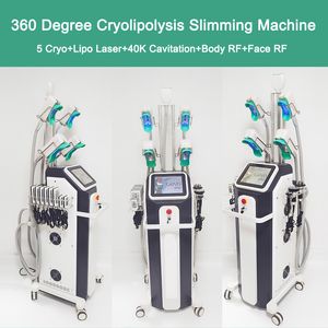 Cryolipolysis Machine Fat Freezer Lipo Laser Body Contouring 40K Cavitation Anti Cellulite Viktminskning RF Radio Frekvens Ansiktsbehandling Anti Wrinkle Skin Lyftanordning