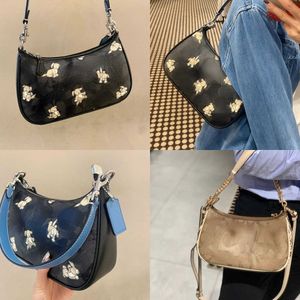 ショルダーバッグ2022新しいかわいいデザイナーベビーテリ犬Underarm Pvc Old Flower Coating One Crossbody Small Square