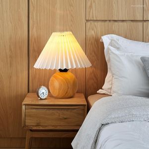 Tischlampen Homhi Kreative japanische Nachttisch-LED-Lampe für den Innenbereich Mesa Para Dekorieren Sie Holzlicht HTL-080