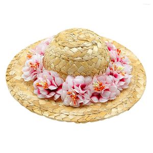 Vestuário para cães sombrero chapéu- ​​chapéu de girassol ajustável Acessórios solares para festa de verão para pequenos animais de cachorro de cachorro-gato