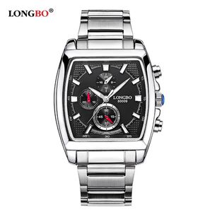 2020 luxury LONGBO Military Men Stainless Steel Band Sports Quartz Watches Dial Clock For Male Leisure Watch Relogio Masculino 800234w