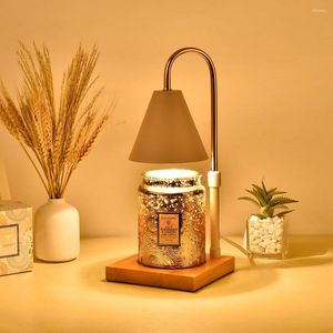 Table Lamps Melting Wax Candle Desk Lamp Bedside Nordic Wooden Decoration Bedroom Indoor Lighting Gift
