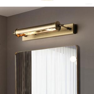 Lâmpadas de parede Lâmpada de espelho cosmético LED de maquiagem européia Luzes de banheiro leves de bronze decoração de iluminação de bronze