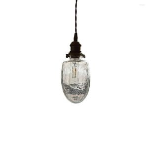 Lampade a sospensione Lampada a sospensione in vetro incrinato in ottone giapponese LED Loft Decor Luce vintage Sala da pranzo Illuminazione domestica Apparecchio Droplight