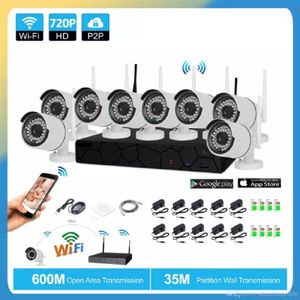 8ch CCTV Systeem Wireless 720p NVR 8pcs 1 0MP IR Outdoor P2P WiFi IP CCTV Security Camera System Surveillance Kit297V