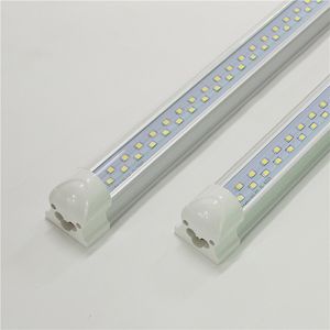 T8 LED Tubes Double LEDs 8ft 240cm 70W AC85-265V Integrated Light 100LM/W PF0.95 SMD2835 8 feet 8foot 2.4m Fluorescent Lamps 110V Linear Bar Bulbs Accessories Brightness