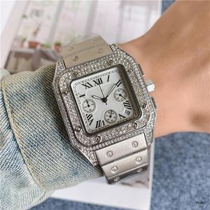 Men Watches All Dial Work Luxury Leisure Sports Brand Men's Wristband Fashion Stainless Steel Quartz Watch for Man and Women281Q