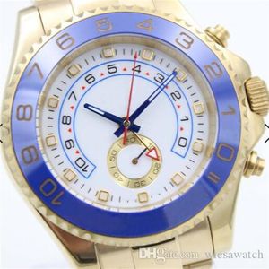 44 mm ze stali nierdzewnej złota bransoletka automatyczne mechaniczne zegarki męskie zegarek obserwować dwukierunkową obrotową ramkę niebieską ręce 116688 Indeks HO247Y