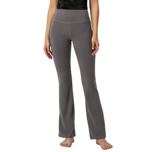 Completo da yoga super elastico a vita alta collant per il controllo della pancia lavorato a maglia 13 colori scanalatura lu svasata vestiti da allenamento in palestra leggings con cuciture pantaloni jogging sportivi per le donne