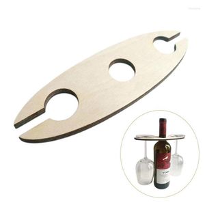 Hooks Wood Wine Rack Bottle and Glass Holiday Storage Wood Crafts Stand Organizer Bar Accessories