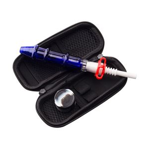 ChinaFairPrice CSYC NC012 Sigara Boru Dab Teçhizat Bong Çanta Seti 10mm 14mm Seramik Uç Kuvars Banger Tırnak Klip Dabber Aracı Silikon Kavanoz Kule Stili Renkli Cam Borular