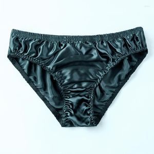 Underpants Silk Panties Man Smooth Underwear Comfortable Satin Soft Briefs Breathable Solid Lingerie Knicker