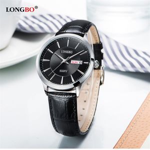 Longbo Luxury 2020 Quartz Titta på Casual Fashion Leather Strap Watches Män Kvinnor Par Titta på Sport Analog Wristwatch Gift 50212753