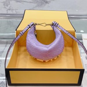 Tasarımcı Kadınlar Nano Graphy Hobo Debriyaj Çantası İtalya Roman Marka Mini Mini Yarım Ay Crossbody Çantaları Lady Timsah Deri Eyer Gereksinim