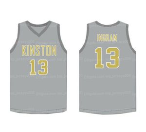 Anpassad throwback B Ingram #13 High School Basketball Jersey Gray Sy Ny Name Number Size S-4XL