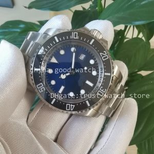 Rozmiar mężczyzn Watch Super Factory Blue Diblatche ze stali nierdzewnej Cal.2836 Automatyczny ruch szafir szklarki 44 mm ceramiczna ramka nurka Wodoodporne świetliste zegarki