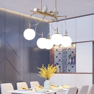 Подвесные лампы скандинавские светодиоды E27 Кухонный обеденный бар Lights Original Bird Luxury Living Room Cafe Библиотека декоративное avize