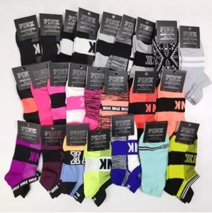 with Tags Pink Black Socks Adult Cotton Short Ankle Socks Sports Basketball Soccer Teenagers Cheerleader New Sytle Girls Women Sock tt1230