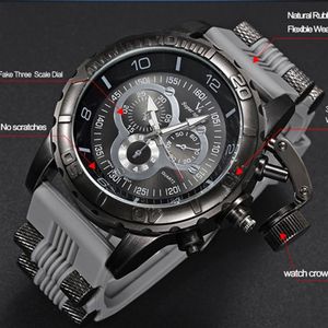 Мужчины смотрят 2018 новый V6 Super Speed ​​Силиконовый кварц 3D Surface Male Hour Analog Angy Antry Big Dial Sport Man Watch171o