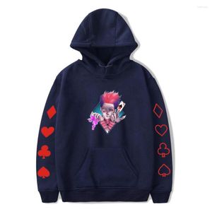 Mäns hoodies mode hisoka män kvinnliga tröjor harajuku hooded hip hop hoodie pojkar flickor avslappnade marinblå tröjor