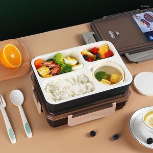 Servis set kontorsarbetare med lunchlåda dubbelskikt japansk stil bärbar mikrovågsugn bento separerad isolering uppvärmd uppsättning