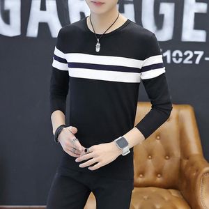 Men's T Shirts Shirt Men Spring and Autumn Tees Tops Crew Neck Long Sleeve Tshirt O-neck Casual Black Daily