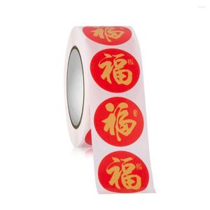 Gift Wrap 500 st/roll Chinese Tiger Happy Year klistermärken Spring Festival Decorative Wrapping Box Label Tags Seal