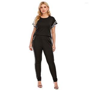 Trainingsanzüge Verkauf Plus Größe Sets Frauen Große 6XL Chic Mode Elegante Büro Dame Outfits 2 Stück Koreanische Grundlegende Einfache tops Und Hosen