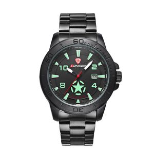 2020 Longbo Luxury Men Army Army Star Sports Canvas Кожаные Quartz Watches for Men Leisure Clock Simple Watch Orologi Da Uomo 80217315O