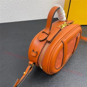 2022 Luxury Women's Handbag Reverse Oval Camera Bag med läder axelväska mini Bags202Q