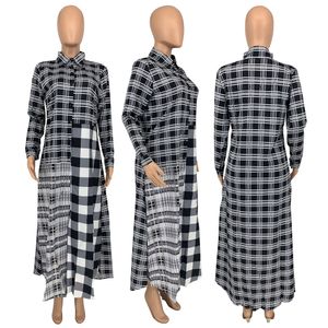 Wholesale Plaid Shirts Women Clothes Fall Winter Coats Long Sleeve Checked Blouses Female Long Style Cardigan Casual Outerwear Streetwear Clothing 8823