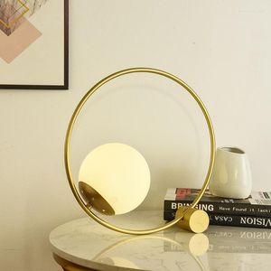 Table Lamps Luxury Lamp Bedroom Bedside Cabinet Gold Nordic Ring Night Ornaments Room Decor Indoor Lighting